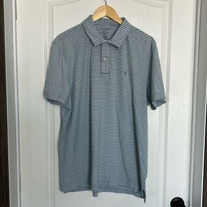 American Eagle ‘Super Soft’ Blue and White stripped Polo Size XL